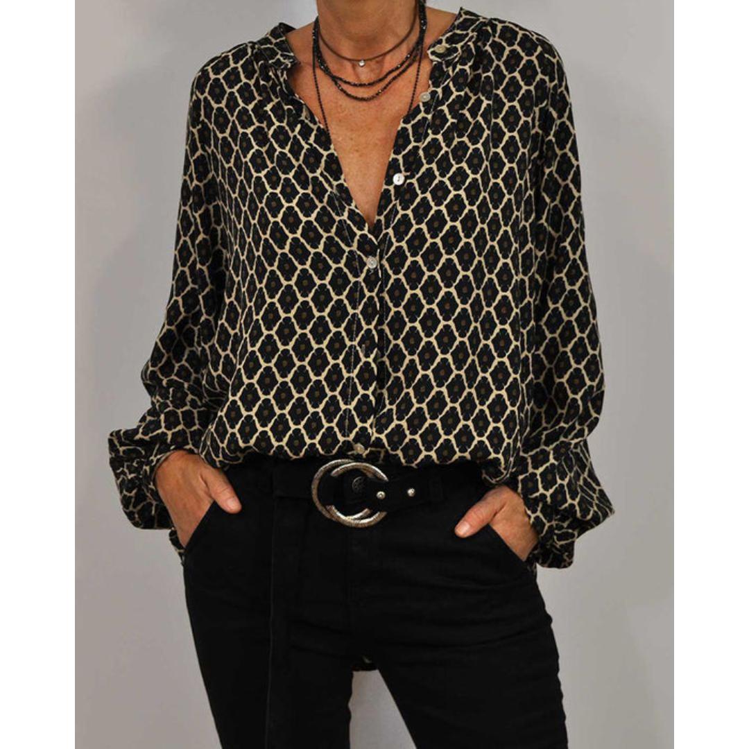 Effortless & Elegant V-Neck Blouse