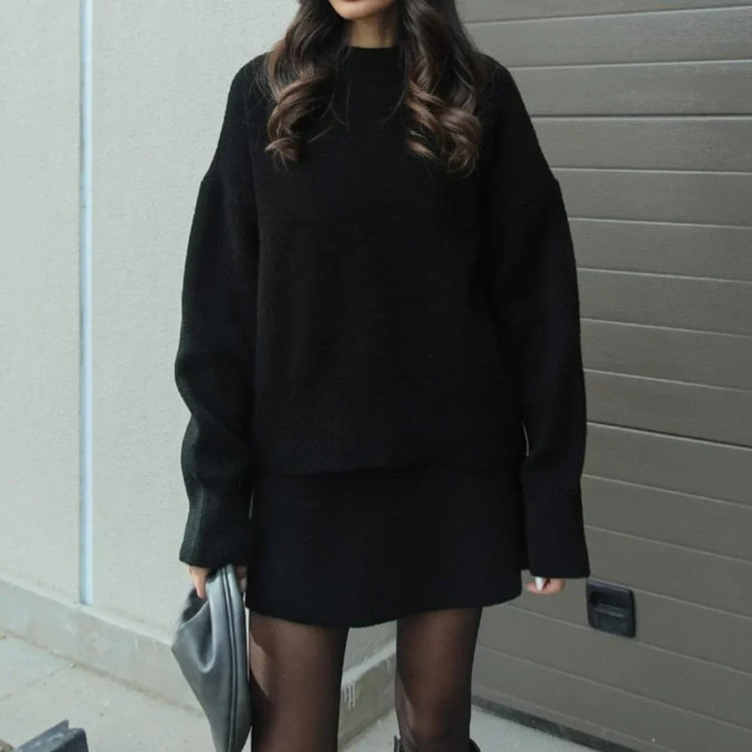Elegant Sweater & Skirt Co-Ord Set - Two-Piece Knit Set